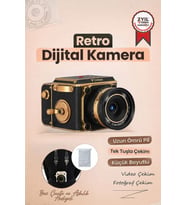 Torima Vintage Dijital Kamera Selfie Video Vlog Kamerası Fotoğraf Makinesi CMR48 Siyah