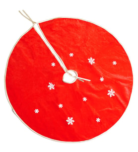 Yılbaşı Kar Motifli Çam Ağacı Altı Örtüsü 90 cm