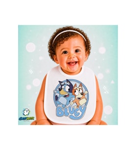 Bluey Keten Bebek Mama Önlüğü – Yumuşak, Emici, Yıkanabilir, Özel Tasarım P018