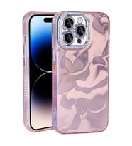 Apple iPhone 15 Pro Uyumlu Kılıf Airbagli Parlak Taş Detay Tasarımlı Zore Esila Kapak (Pembe)