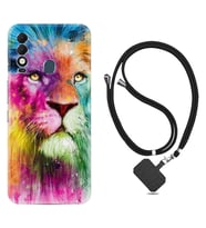 Tecno Spark 8T Kılıf Resimli Boyun Askılı İpli Desenli Silikon Colorfull Leon 2 1388
