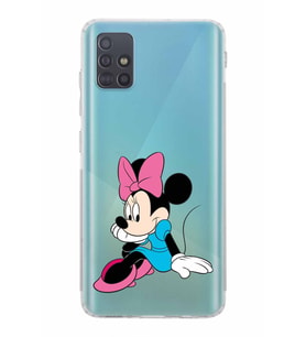 Samsung Galaxy A51  Kamera Korumalı  Kapak Minnie Mouse Tasarımlı  Şeffaf Kılıf