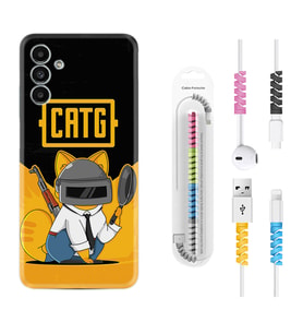 Samsung A23 A31 A32 A50 A51 A52 A53 A70 Kılıf Kablo Koruma Spiral Silikon Cat G 1677