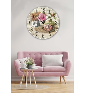 Bilge Retro Tasarımlı Duvar Saati 40x40cm (Baskılı)