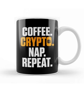 Coffee Crypto Nap Repeat Funny Cryptocurrency Kupa Bardak Porselen