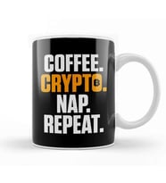 Coffee Crypto Nap Repeat Funny Cryptocurrency Kupa Bardak Porselen
