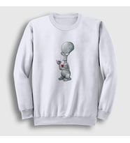 Presmono Unisex Beyaz Alien Roger Smith Dizi American Dad Sweatshirt 299247tt (Beyaz)