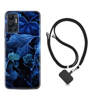 Infınix Hot 12 Kılıf Silikon Boyun Askılı İpli Desenli Silikon Blue Foid 1628