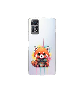 Redmi Note 11 Pro ile Uyumlu Splash Tilki Tasarımlı Şeffaf Silikon Kılıf