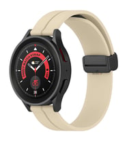 Amazfit Watch GTR 3 Pro-GTR 3-GTR 2e-GTS 2-GTR 47mm 22mm Uyumlu Coastal Magnet Tokalı Silikon Kordon (Krem)