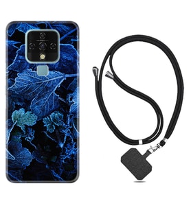 Tecno Camon 16 18P Pova Kılıf Boyun Askılı Silikon Blue Foid 1628