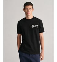 Gant Saf Pamuk Regular Fit Bisiklet Yaka Erkek Tişört 433.l Siyah