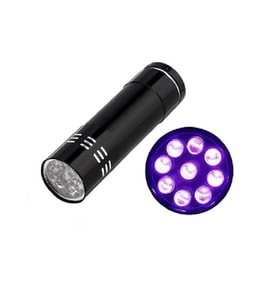 9 Led Uv Mor Işık Fener Sahte Para Bakteri Kontrol Ultraviyole Dedektör Feneri