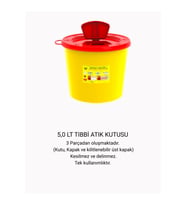5 LT Tıbbi Atık Kutusu Seti, Sağlık ve Güvenlik İçin Uygun