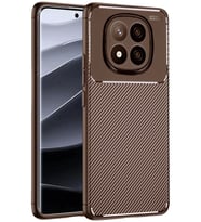 Newface Xiaomi Redmi Note 14 Pro Plus Kılıf Auto Focus Karbon Kapak - Kahverengi