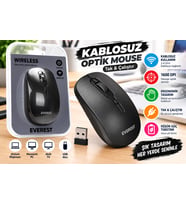 Kablosuz Optik Mouse 1600 DPI Siyah