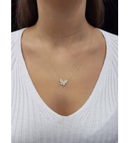 Kelebek 18K Altın Kaplama Minimal Kolye (Karışık)