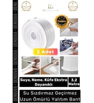 Premium Su Geçirmez Sızdırmaz Dayanıklı Lavabo Pvc Yağ Kenar Küf Önleyici 3.2m 2 Adet İzolasyon Bant
