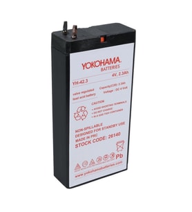 Yokohama YH-42.3 4 Volt - 2.3 Amper Akü (50x100x22 mm) (Siyah)