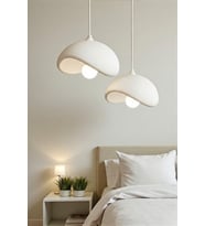 Beton Görünümlü , Bohem , Natural , Modern 2'li Sarkıt Avize ( E27 Ampul Hediyedir. )