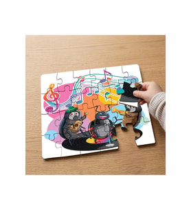Şarkı Söyleyen Mutlu Karıncalar Tasarımlı 24 Parça Ahşap Çocuk Puzzle MPK0604