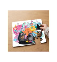 Şarkı Söyleyen Mutlu Karıncalar Tasarımlı 24 Parça Ahşap Çocuk Puzzle MPK0604