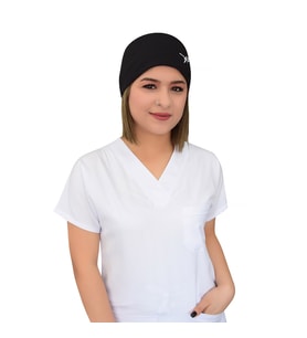 Siyah Kalp Ritim İşlemeli Doktor Acil Hemşire Hastane Cerrahi Bone