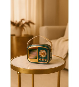 Retro Yeşil Radyo Görünümlü Hoparlör