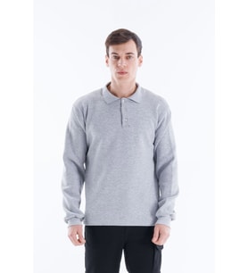 POLO YAKA GRİ SWEATSHİRT