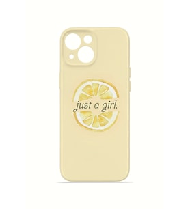 iPhone 15 Plus Vorian İnce Kamera Korumalı Mika Kılıf Just A Girl Lemon