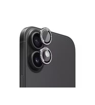 Iphone 16 Ve 16 Plus Siyah (BLACK) Uyumlu Taşlı Kamera Lens Koruyucu Cam