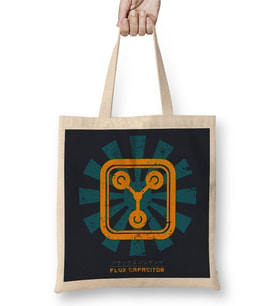 Back To The Future Flux Capacitor Retro Japanese Bez Çanta Uzun Saplı