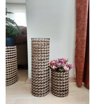 egindra Metal Tel Hasır Örgülü Tasarım Vazo 40 ve 20 cm 2li set