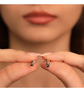 925 Ayar Gümüş Mistik Topaz Taşlı Damla Küpe