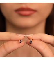 925 Ayar Gümüş Mistik Topaz Taşlı Damla Küpe