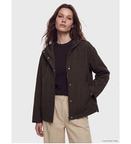 LCW Modest Kahverengi Kapüşonlu Oversize Kadın Yağmurluk