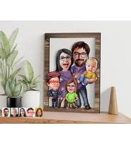 BK Gift Kişiye Özel Aile Karikatürlü 3D Ahşap Tablo, Sevgiliye Hediye, Arkadaşa Hediye, Yıl Dönümü Hediyesi, Doğum Günü Hediyesi-8