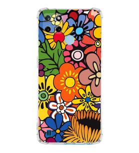 PrintiFy Realme C25 Uyumlu Retro Color 2 Baskılı Şeffaf Köşe Korumalı Antişok Kılıf