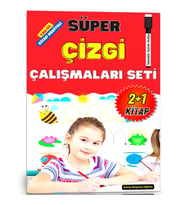 Okul Öncesi Süper Çizgi Çalışmaları Seti (YAZ-SİL Çizgi Çalışmaları Kitabı Hediye)