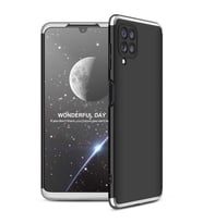 Galaxy M32 Kılıf Zore Ays Full Koruma Kılıf (Siyah-Gri)