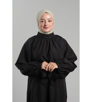 Bej Pratik Hazır Geçmeli Tesettür Eşarp Sandy Arkadan Çıtçıtlı Piliseli Hijab 2406_12