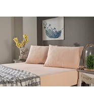Doqu Home Penye Çarşaf Takımı Çift Kişilik - Somon