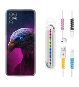 INFINIX Note 11 Pro Note 10 Hot 9 Play Kılıf Kablo Koruma Spiral Silikon Kartal 1622