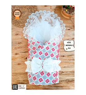 Bebek Battaniyesi Dış Kundak Dantelli Bebek Kundağı Unisex Hastane Çıkışı Hediyelik Yenidoğan