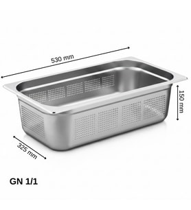 ÜRET Delikli Gastronom Küvet GN 1/1 150 mm 21 lt