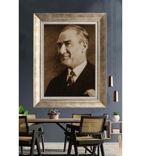 Gümüş Çerçeveli Atatürk Tablo ds456