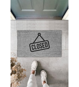 Dormot Modern Dijital Baskı - Gri Closed Paspas - 70x45 cm Kapı Önü Paspası (Bej)
