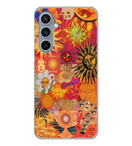 Samsung Galaxy S23 FE Uyumlu Vintage Kolaj Desenli Şeffaf Telefon Kılıfı