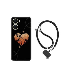 Vivo Y16 Kılıf Ipli Boyun Askılı Desenli Silikon Plane Heart 1721