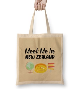 Funny Travel New Zealand Gift Design Lover-Trippin Wanderlust Journey Adventurer Vacation Bez Çanta Uzun Saplı